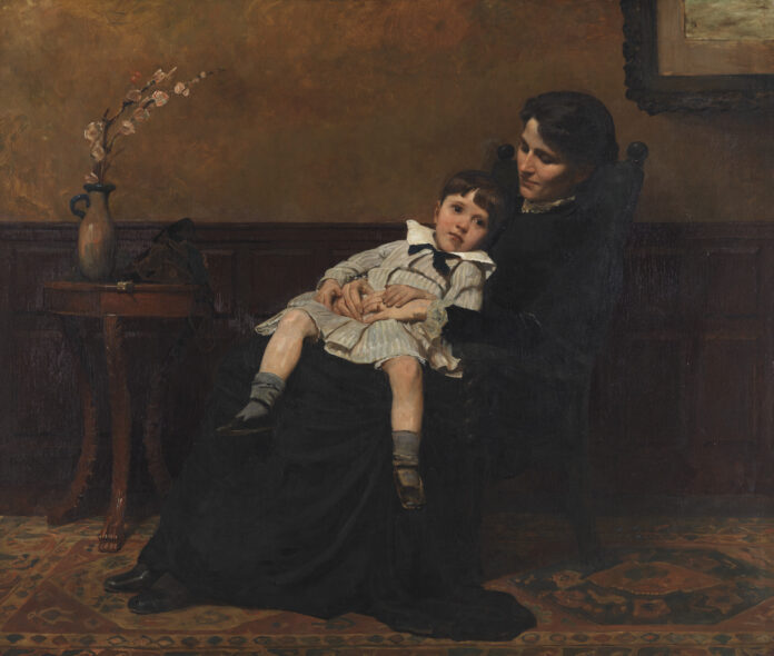 Cecilia Beaux (1855–1942), “Les Derniers jours d’enfrance (The Last Days of Infancy),” 1883–85. Oil on canvas, 45 ¾ x 54 in. Gift of Cecilia Drinker Saltonstall, 1989.21.