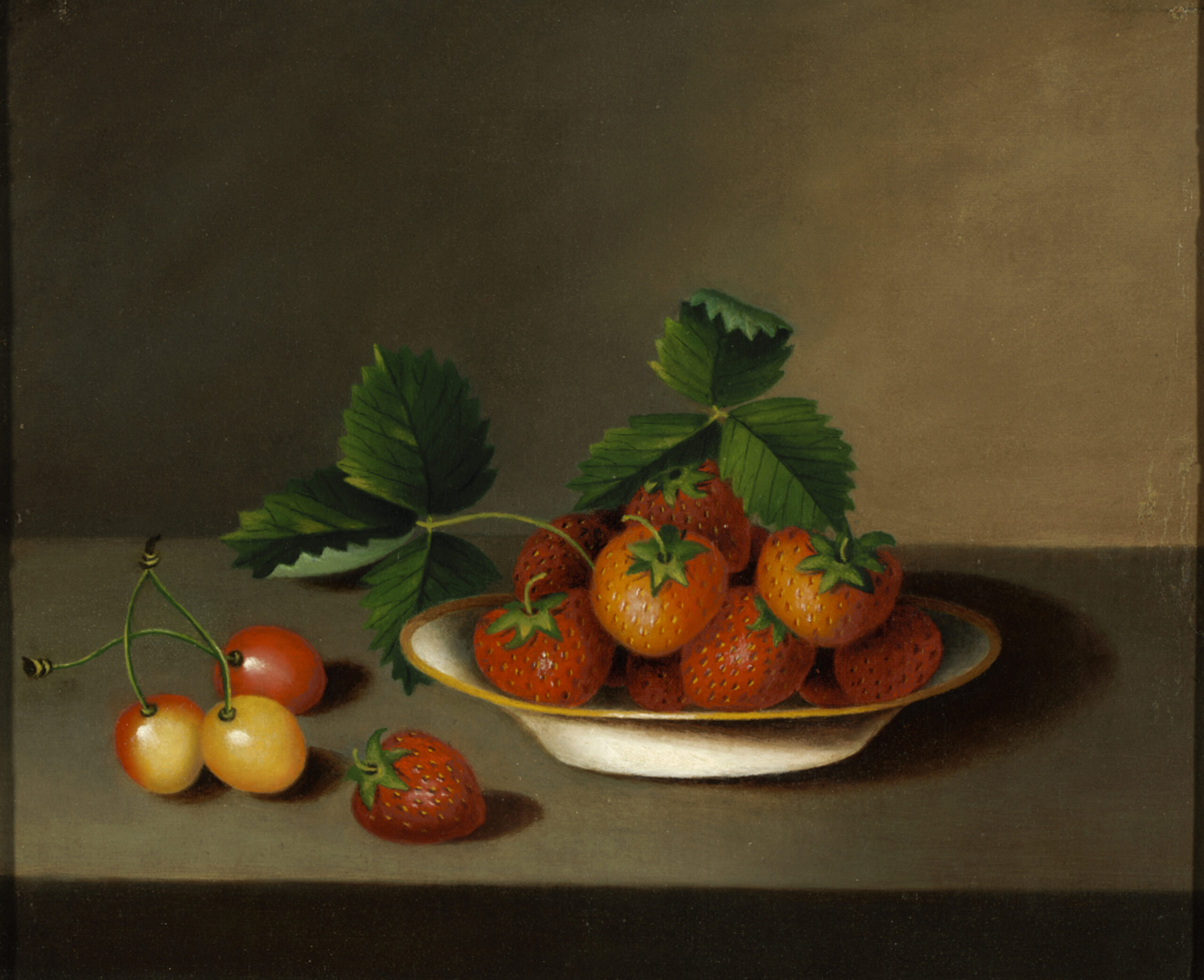 Margaretta Angelica Peale (1795–1882), “Strawberries and Cherries,” c. 1813–1830. Oil on canvas, 10 1/16 x 12 1/8 in. Provenance unknown, 1924.11.