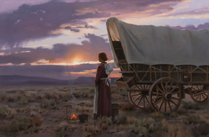 Tom Browning (b. 1949), "The Way West," 2026, oil on linen, 20 x 30 in. Prix De West / western art - Tom Browning (b. 1949), "The Way West," 2026, oil on linen, 20 x 30 in.