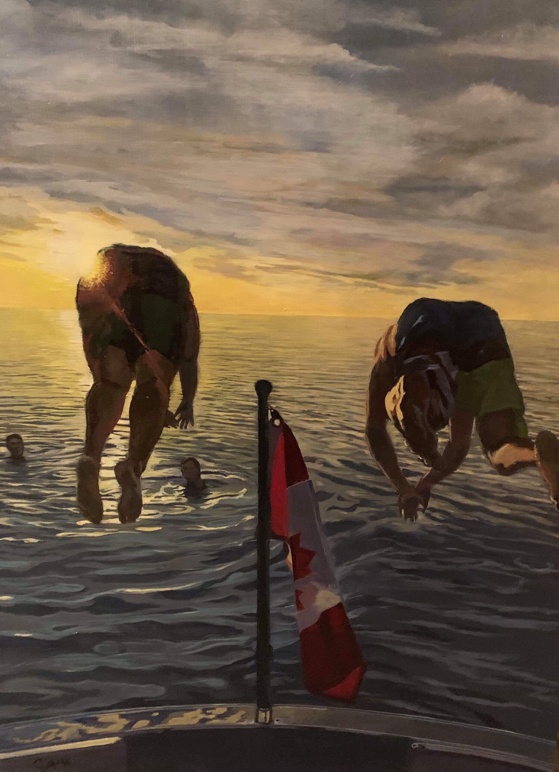 2. Chantal Dupuis(b. 1968), "Family Fun," 2019, oil on canvas, 36 x 24 in., private collection - contemporary artists