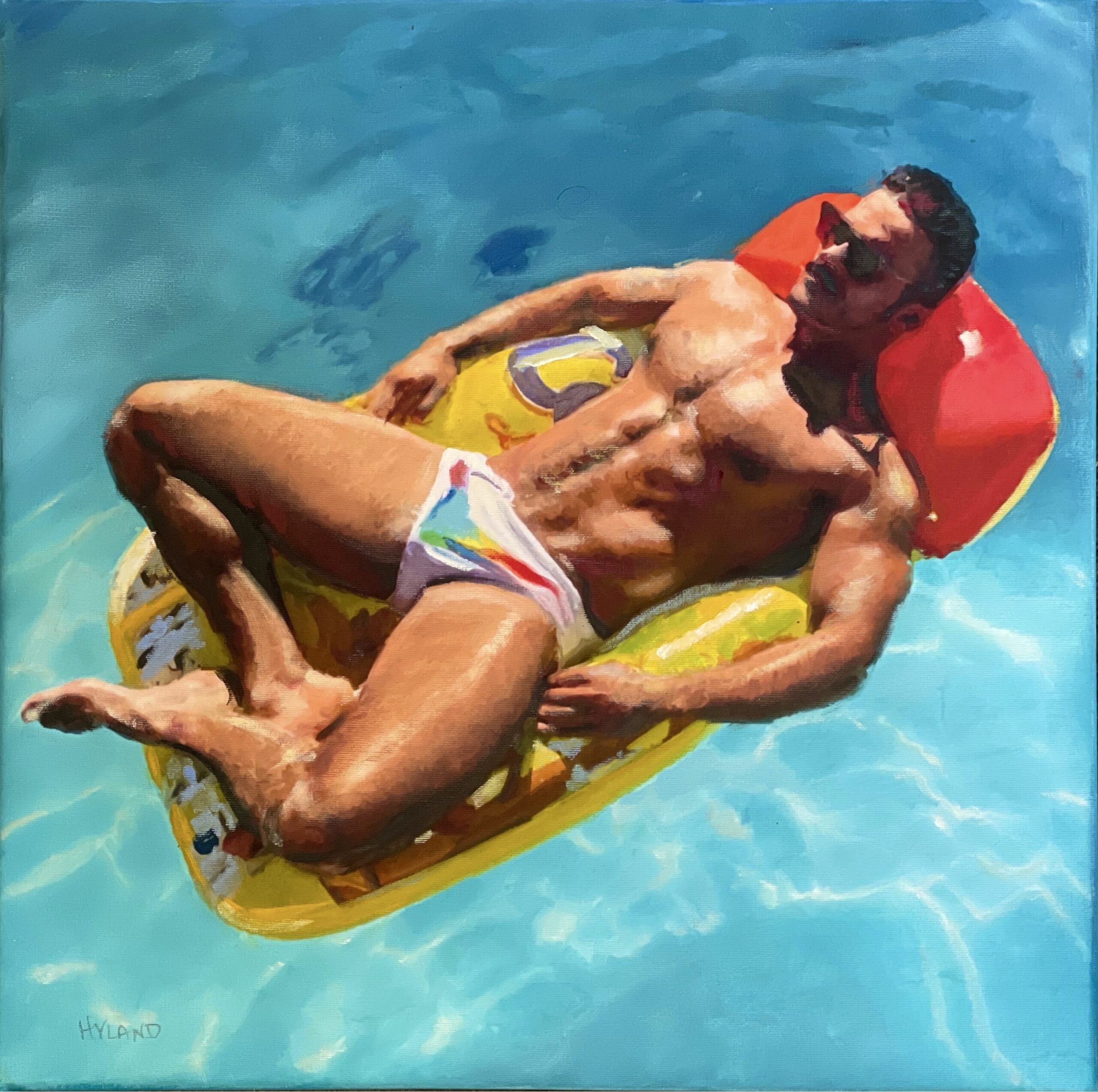 Summer paintings by contemporary artists - 7. John Hyland (b. 1954), "Drift," 2024, oil on canvas, 18 x 18 in., 33 Contemporary Gallery (Lake Worth Beach, Florida)