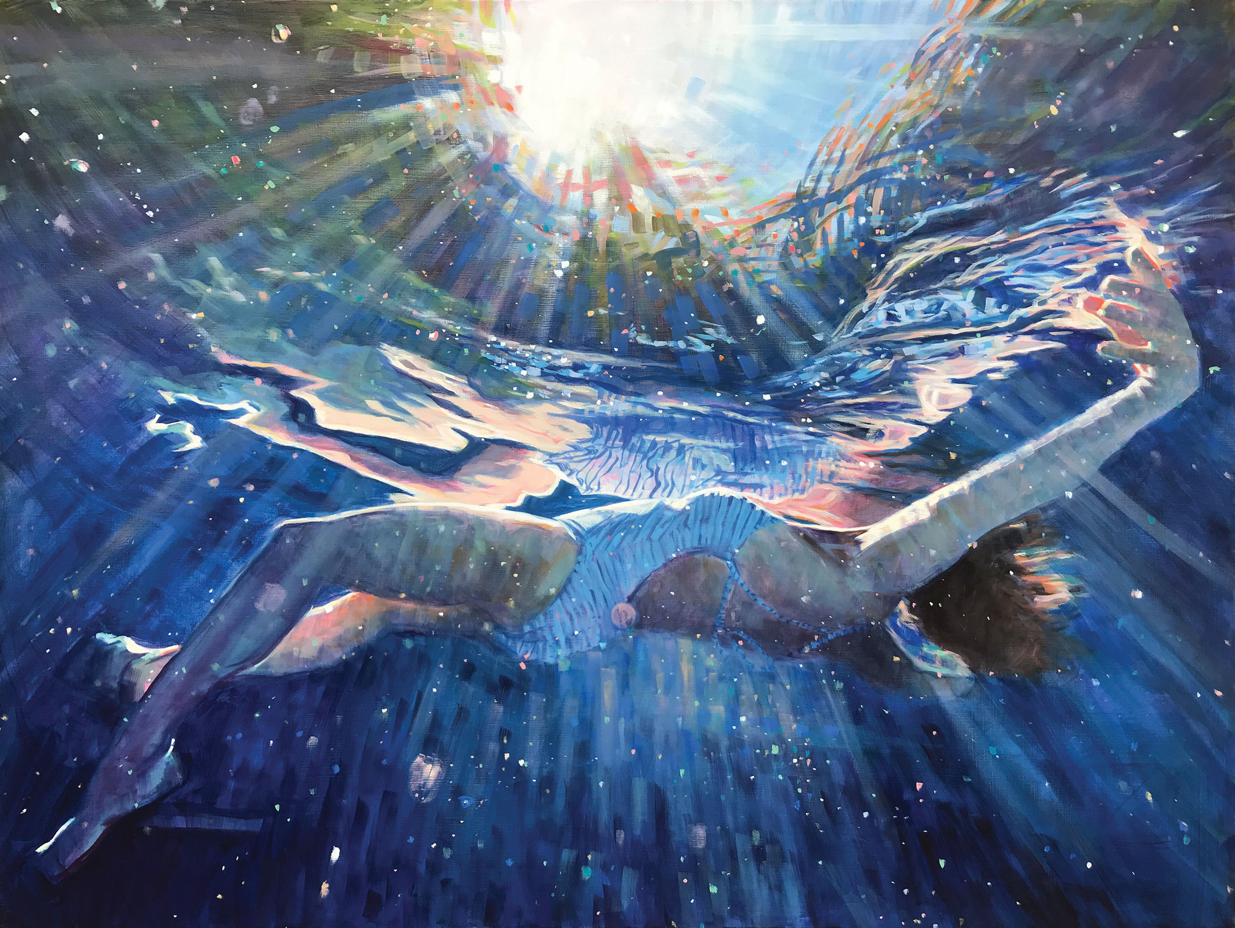 Paintings of swimmers - 6. Jessica Lee Ives (b. 1980), "Solasta: One Who Reflects," 2022, oil on panel, 36 x 48 in., available through the artist