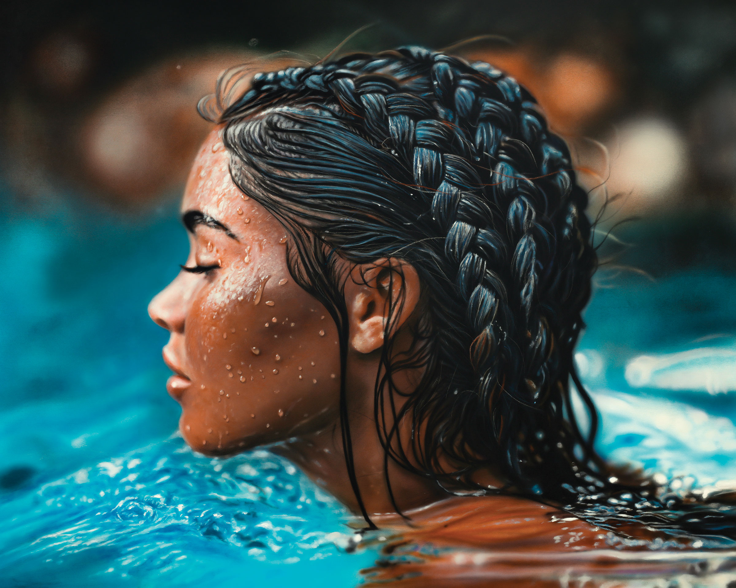 3. Johannes Wessmark (b. 1962), "Braided Beauty," 2024, acrylic and oil on canvas, 24 x 30 in., Plus One Gallery (London)