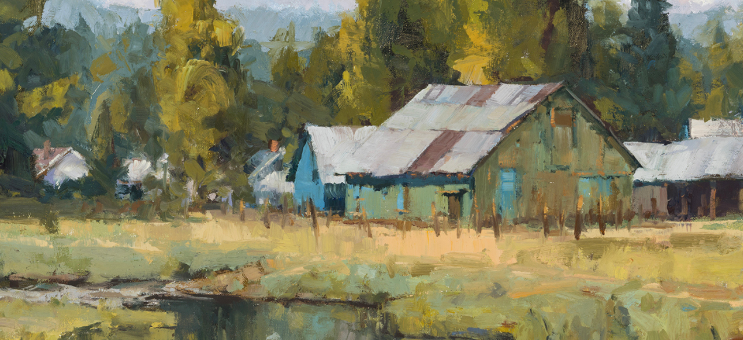 Detail of a landscape by Chula Beauregard, featured in "Legacy: A Year with the Colorado Cattlemen's Agricultural Land Trust"