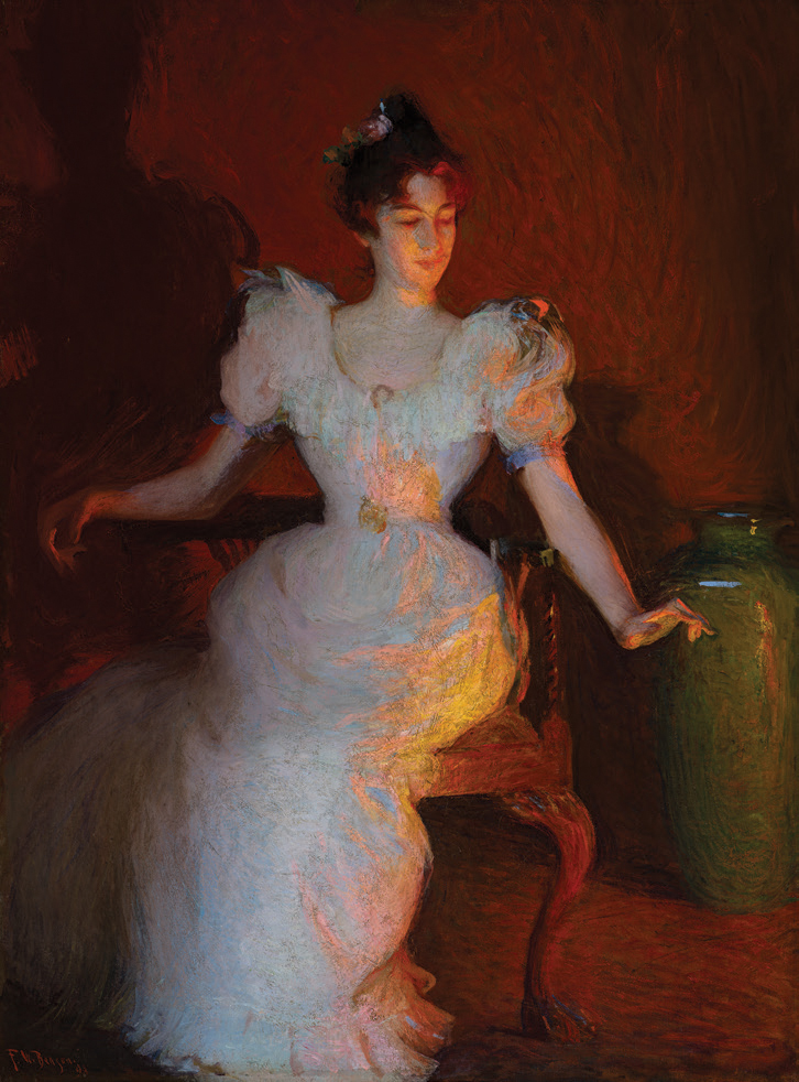 Fine Art Connoisseur - Frank Weston Benson (1862–1951), "Firelight," 1893, oil on canvas, 40 x 30 in., Westerly Museum of American Impressionism, gift of Heidi and Tom McWilliams