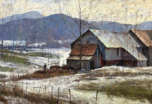 11th Annual Bighorn Rendezvous Brinton Museum - DONALD DEMERS (b. 1956), Between Field and Farm, 2026, oil on linen, 12 x 16 in.