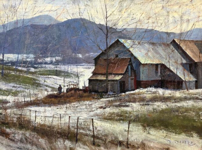 Brinton Museum - DONALD DEMERS (b. 1956), Between Field and Farm, 2026, oil on linen, 12 x 16 in.