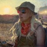 Painting Every Possible Sunset, and More Contemporary painters - Kelly Micca, "Portrait of Clarissa, Death Valley," 2024, oil on aluminum, 18 x 24 in., available through the artist