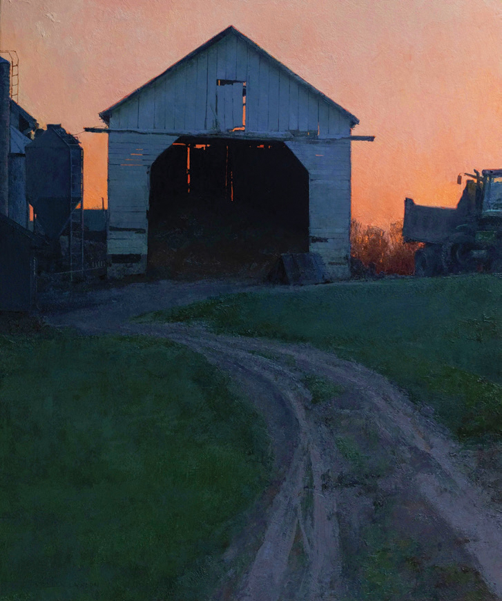 T. Allen Lawson (b. 1963), "End of Day," 2024, oil on linen mounted on cradled panel, 30 x 25 in., winner of the 2026 Grand Prize Acquisition Award, New Salem Museum & Academy of Fine Art