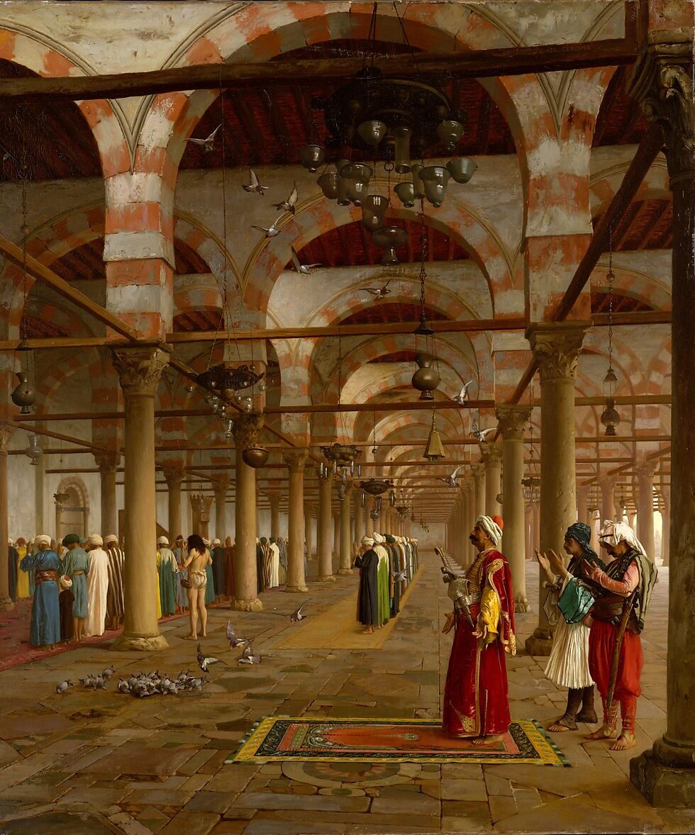 Orientalism - Jean-Léon Gérôme, "Prayer in the Mosque," by 1874, oil on canvas, 35 x 29 1/2 in. (88.9 x 74.9 cm), Catharine Lorillard Wolfe Collection, Bequest of Catharine Lorillard Wolfe, 1887