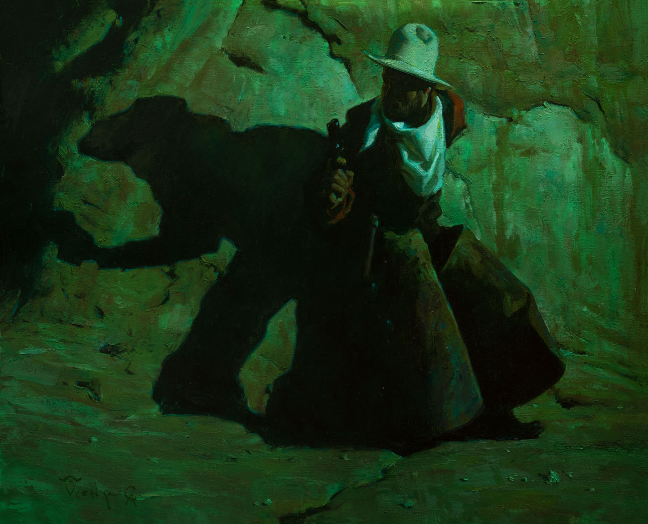 Albin Veselka, “Something in the Dark,” oil, 24 x 30 in.