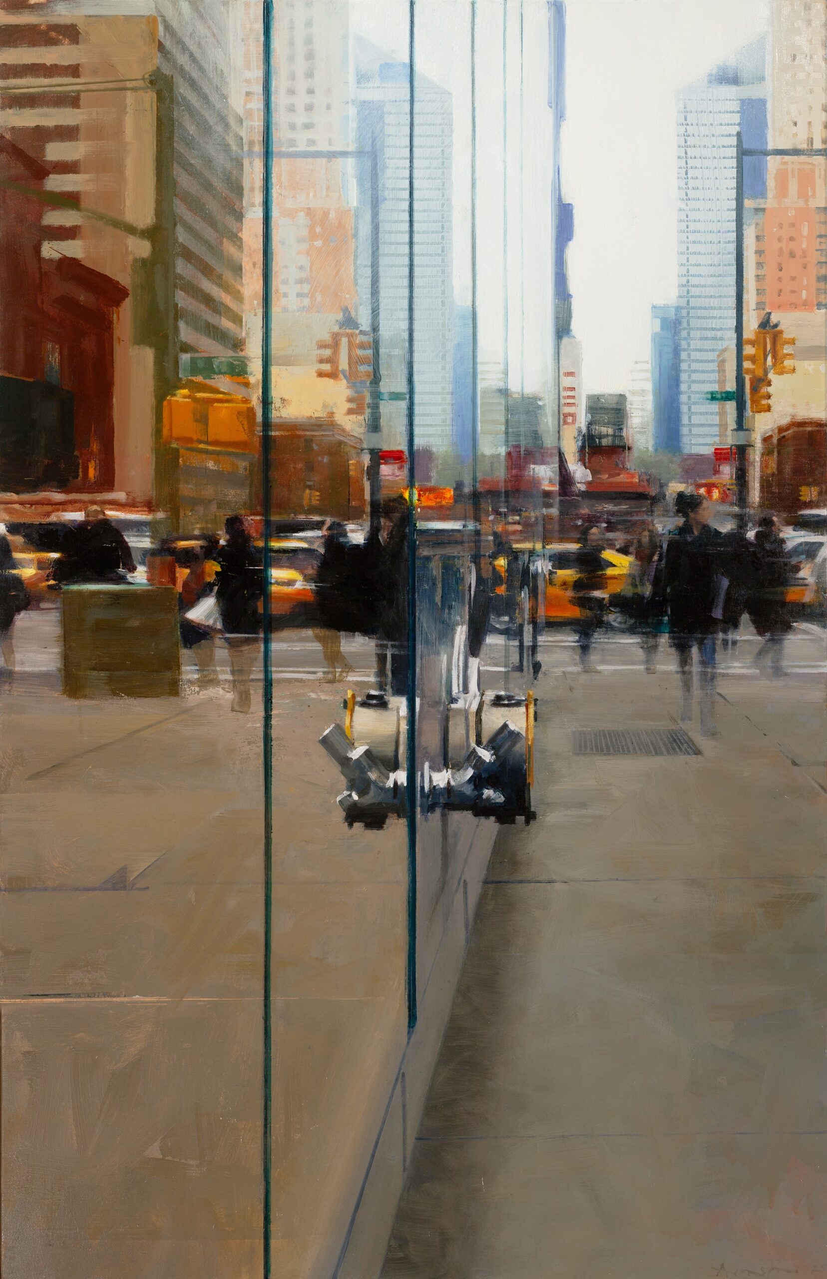 Ben Aronson, "Spatial Divide," 2025, oil on panel, 50 x 32 in.