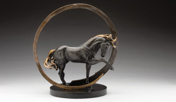Rendezvous Royale - Amanda Markel (b. 1994), "Striker," 2026, bronze (edition of 19), 19 x 17 x 11 in.