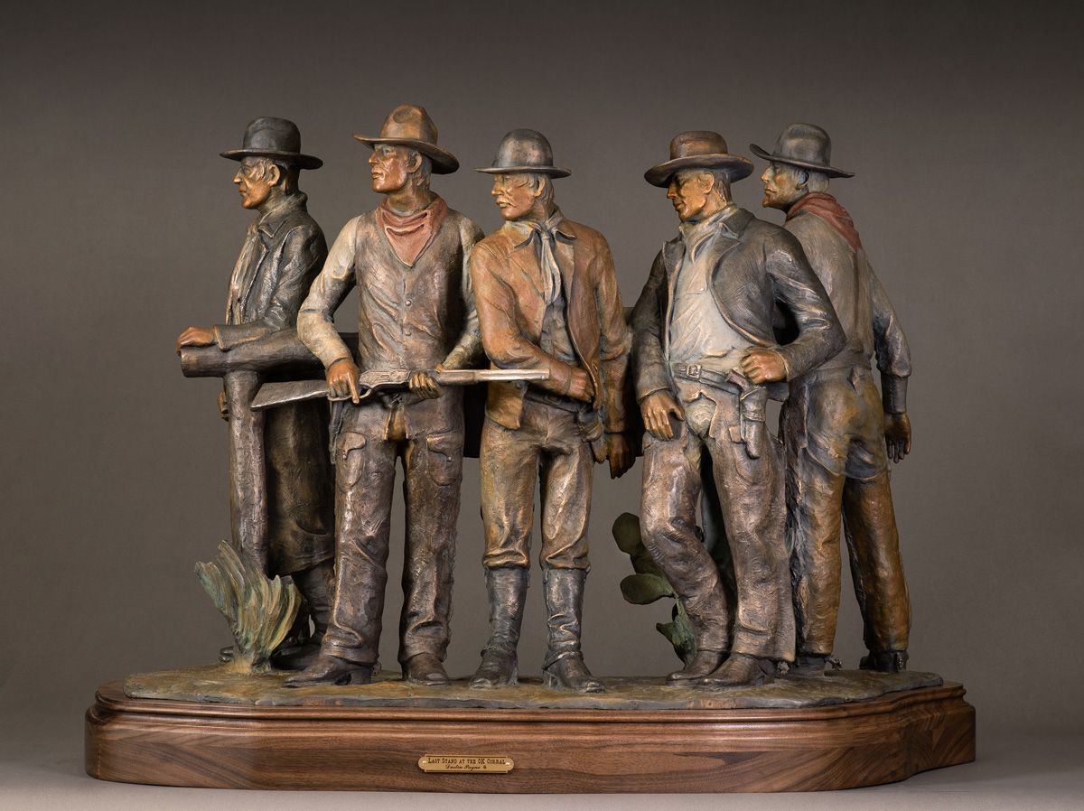 Buffalo Bill Art Show - Dustin Payne's bronze "Last Stand at the O.K. Corral" (25 x 35 x 15 inches