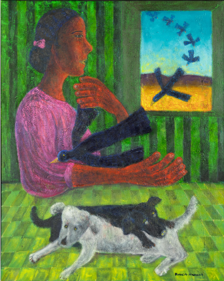 Rodolfo Morales, Untitled, 1997, oil on canvas, 39 1/8 x 31 1/8 in.