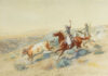 2026 Jackson Hole Art Auction Jackson Hole Art Auction - Charlies M. Russell (1864–1926), “'Buccaroos' from the N-N on the Big Dry," 1902, watercolor on paper, 19 3/4 x 28 5/8 in., estimate: $300,000–$500,000