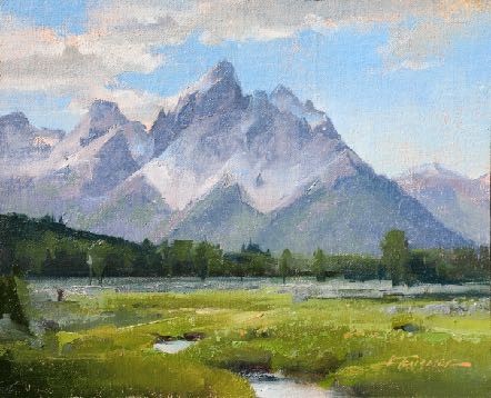 Jackson Hole art - Kathryn Mapes Turner, "Summer's First Breath," oil on linen, 8 x 10 in.