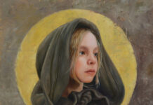 Limitless: Women Artists of the West’s 56th National Exhibition Women Artists of the West - portrait painting of a child - Cynthia Feustel (b. 1957), "Through the Eyes of a Child," 2023, oil on cradled panel, 16 x 16 in.